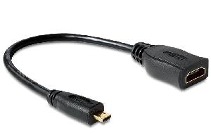 Delock 65391 - 0.23 m - HDMI Type A (Standard) - HDMI Type D (Micro) - Black